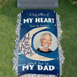 Custom Memorial Grave Blanket : A big piece of my heart lives in heaven