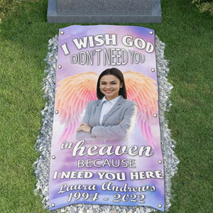 Custom Memorial Grave Blanket :  I need You Here