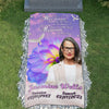 Custom Memorial Grave Blanket : Because someone we love is in heaven