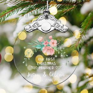 First Christmas Married Glass Ornaments: Elegant Holiday Keepsakes for Newlyweds 2024 - A44