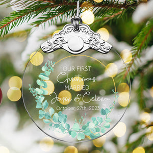 First Christmas Married Glass Ornaments: Elegant Holiday Keepsakes for Newlyweds 2024 - A42