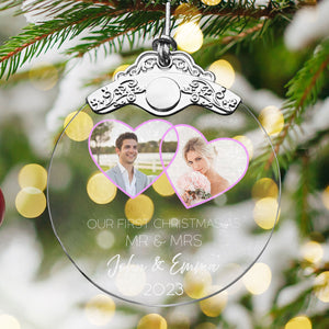 First Christmas Married Glass Ornaments: Elegant Holiday Keepsakes for Newlyweds 2024 - A45