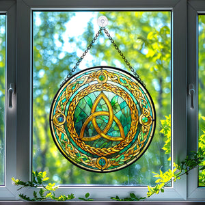 Celtic Knot Stained Glass Suncatcher, Celtic Knot Suncatcher for Windows Stained Glass