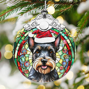 Christmas Dog Stained Glass Ornament | Unique Holiday Gift for Dog Lovers | Scottish Terrier