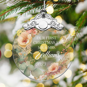 First Christmas Married Glass Ornaments: Elegant Holiday Keepsakes for Newlyweds 2024 - A04