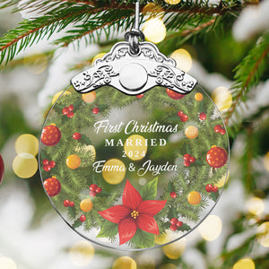 First Christmas Married Glass Ornaments: Elegant Holiday Keepsakes for Newlyweds 2024 - A11