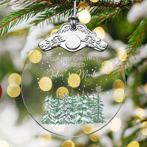 First Christmas Married Glass Ornaments: Elegant Holiday Keepsakes for Newlyweds 2024 - A05