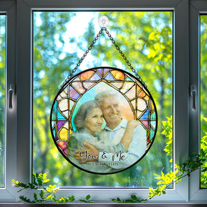 Husband & Wife Stained Glass Suncatcher, Husband & Wife Suncatcher for Windows Stained Glass