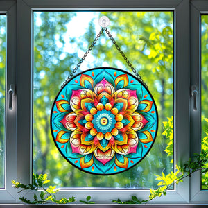 Mandala Stained Glass Suncatcher, Mandala Suncatchers for Windows Stained Glass