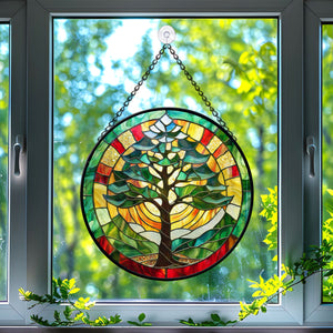 Pine Tree Stained Glass Suncatcher, Pine Tree Suncatcher for Windows Stained Glass