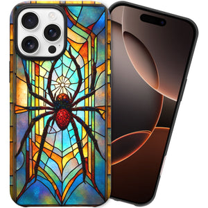 Spider Stained Glass for iPhone 16 Pro Max Case, Spider iPhone 16 Pro Max Case, Spider Phone case, Stained Glass Phone Case