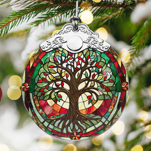 Tree of Life Stained Glass Christmas Glass Ornament, Elegant Holiday Décor for Your Tree, Glass Ornament christmas 2024