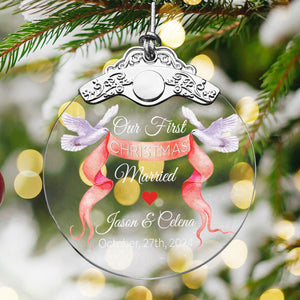 First Christmas Married Glass Ornaments: Elegant Holiday Keepsakes for Newlyweds 2024 - A23