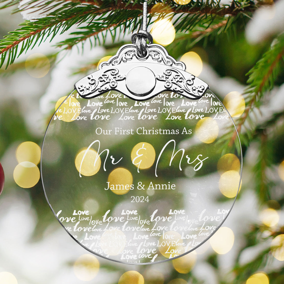 First Christmas Married Glass Ornaments: Elegant Holiday Keepsakes for Newlyweds 2024 - A20