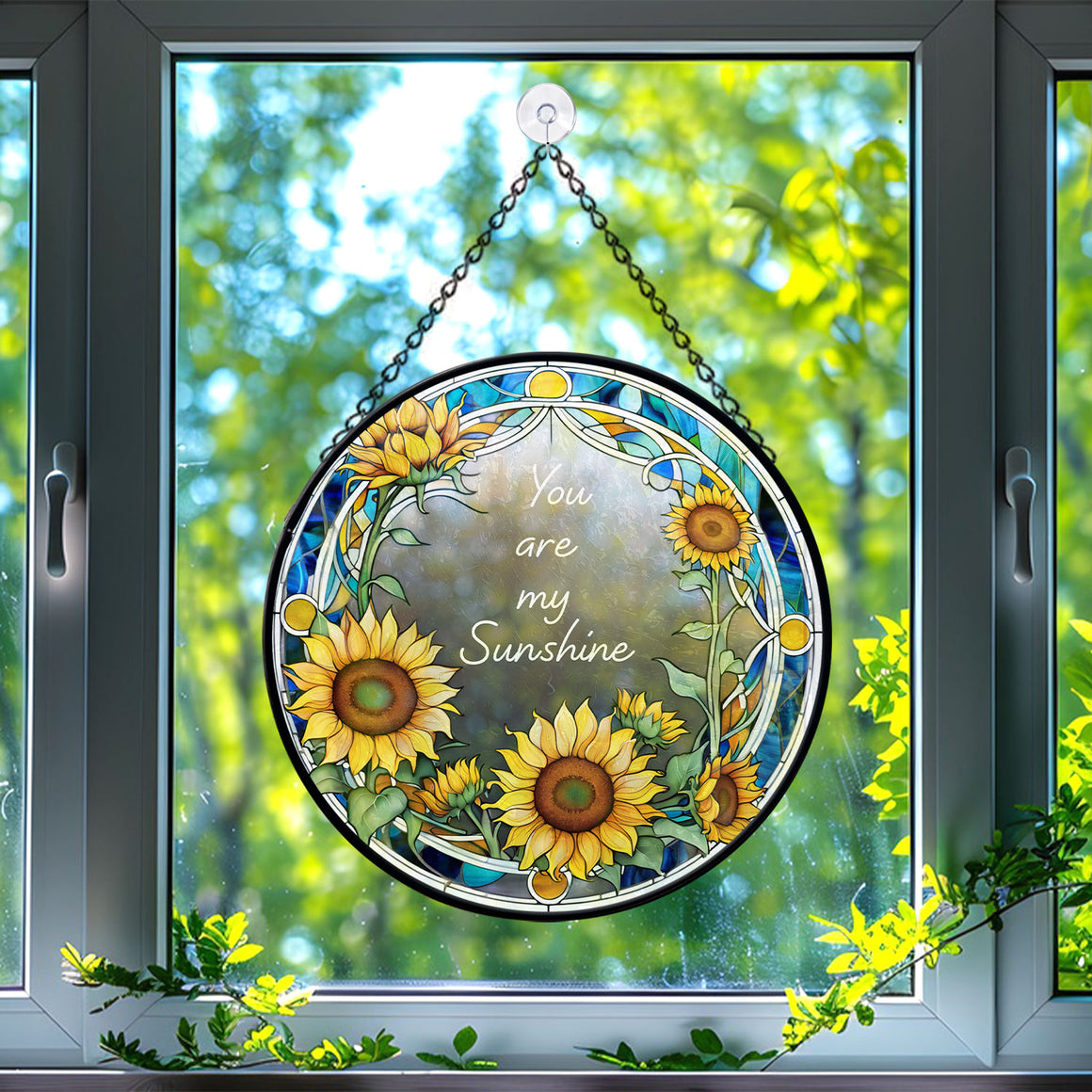 Sunflower Stained Glass Suncatcher : your are my sunshine