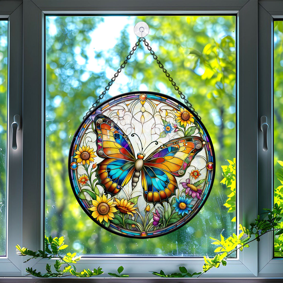 butterfly Stained Glass Suncatcher, butterfly Suncatcher for Windows Stained Glass