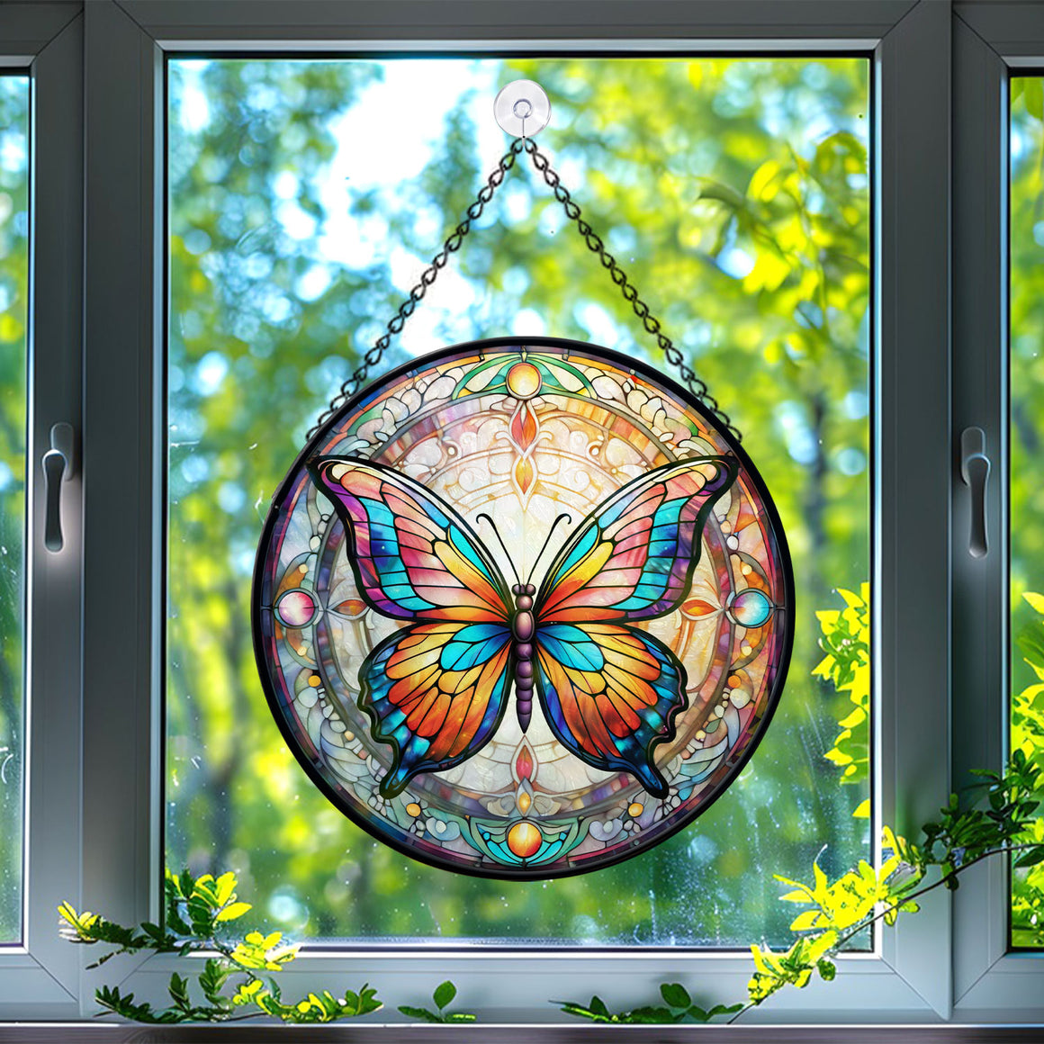 Butterfly Stained Glass Suncatcher, Butterfly Suncatchers for Windows Stained Glass