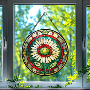 daisy Stained Glass Suncatcher, daisy Suncatcher for Windows Stained Glass