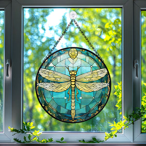 Dragonfly Stained Glass Suncatcher, Dragonfly Suncatchers for Windows Stained Glass