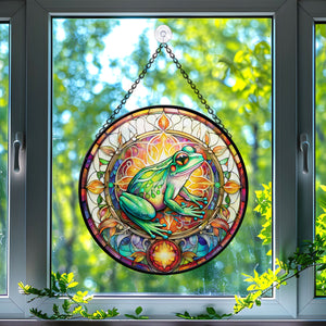 Frog Stained Glass Suncatcher, Frog Suncatchers for Windows Stained Glass