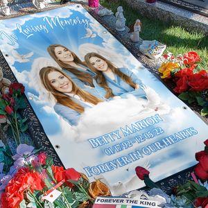 Personalized Memorial Grave Blanket, Custom Memorial Grave Blanket : in loving memory of, forvever in our hearts