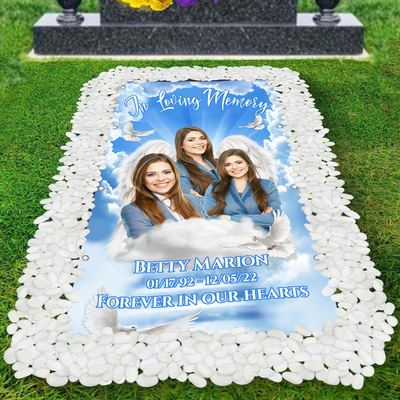 Personalized Memorial Grave Blanket, Custom Memorial Grave Blanket : in loving memory of, forvever in our hearts