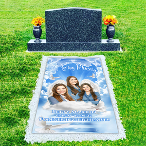 Personalized Memorial Grave Blanket, Custom Memorial Grave Blanket : in loving memory of, forvever in our hearts