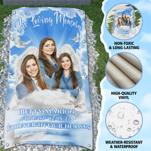 Personalized Memorial Grave Blanket, Custom Memorial Grave Blanket : in loving memory of, forvever in our hearts