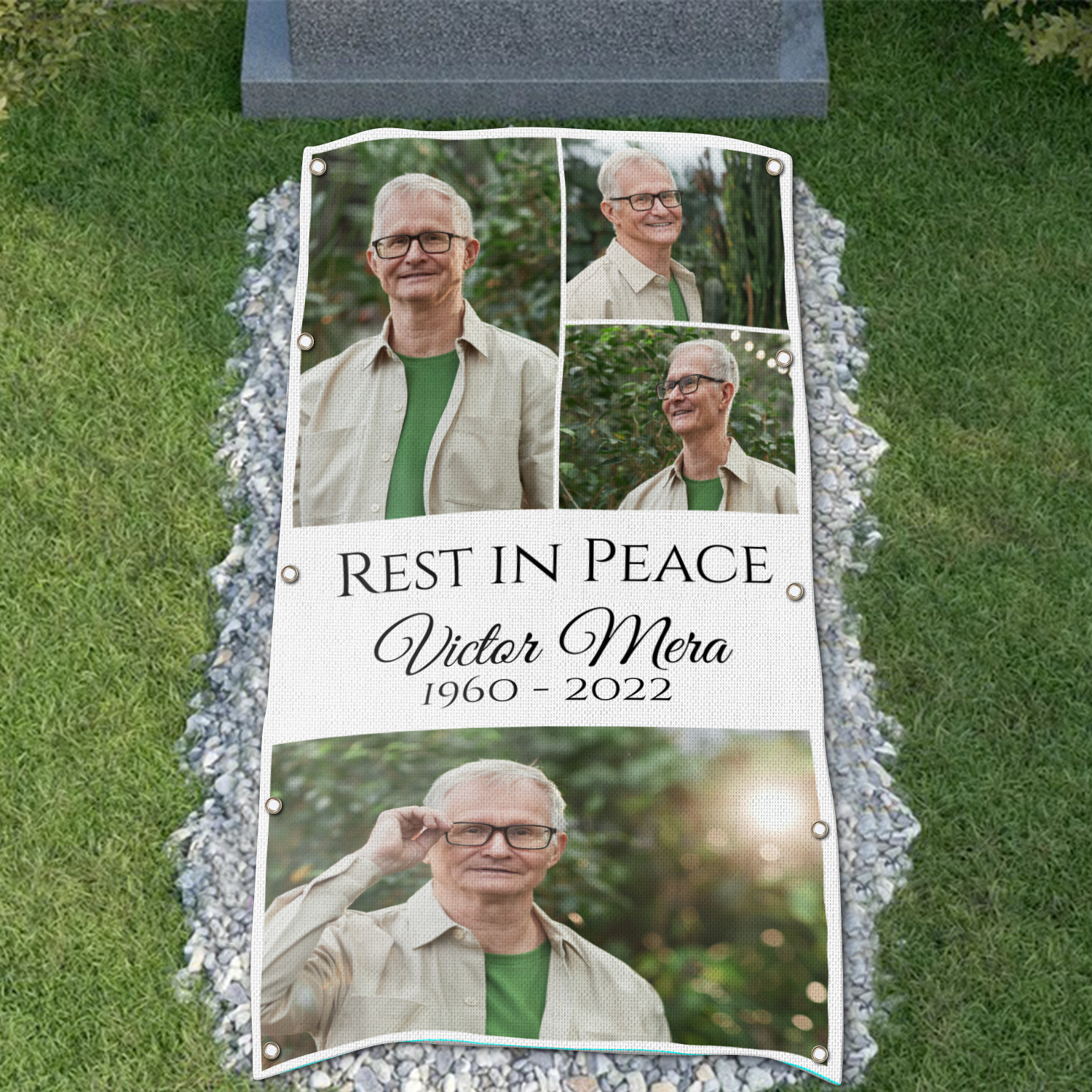 Custom Memorial Grave Blanket :  Rest in peace