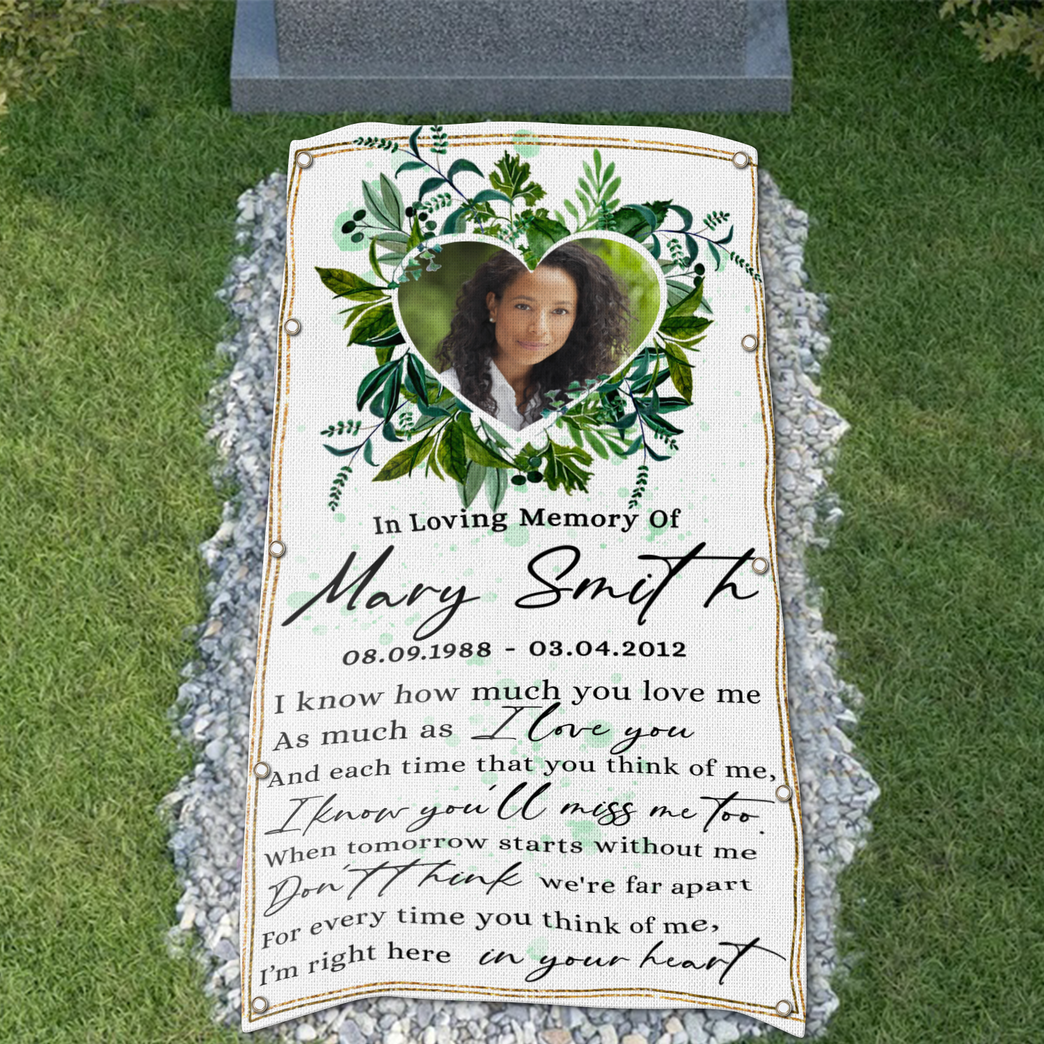 Custom Memorial Grave Blanket  : In Loving Memory Grave Blanket, I Love You