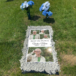 Custom Memorial Grave Blanket :  Rest in peace