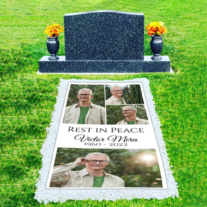 Custom Memorial Grave Blanket :  Rest in peace