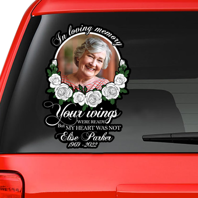 Custom In Loving Memory Sticker Personal Memory Decal Car : in loving memory, your wings were ready but my heart was not