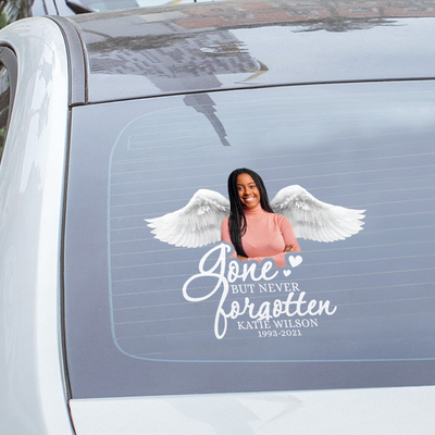 Personalized Memorial Sticker Memory Decal Car : Gone But Never Forgotten Wings