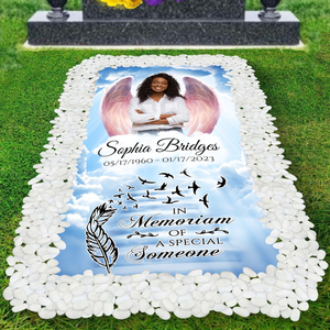 Custom Memorial Grave Blanket :  In memorial of a special someone