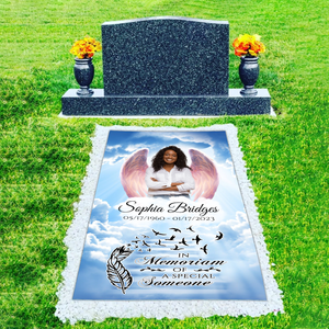 Custom Memorial Grave Blanket :  In memorial of a special someone