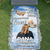 Custom Memorial Grave Blanket Outdoor : God has you in his arms, I have you in my heart