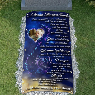 Personalized Memorial Grave Blanket :  A Special Letter From Heaven, God has you in his arms