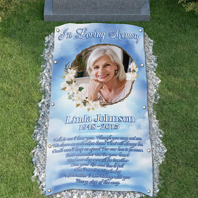 Custom In Loving Memory Grave Blanket, Memorial Grave Blanket : Remember, I am always with you Every step of the way.