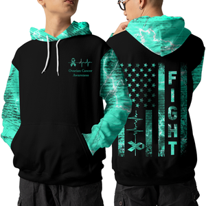 Ovarian Cancer Warrior Hoodie 3D For Women For Men : Fight