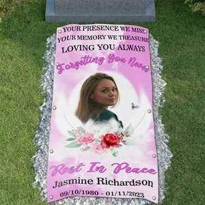 Custom Memorial Grave Blanket : Rest in Peace