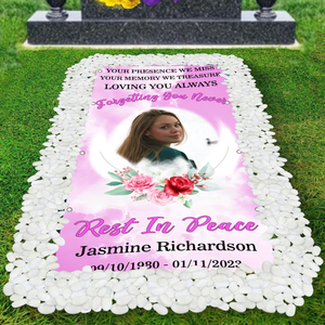 Custom Memorial Grave Blanket : Rest in Peace