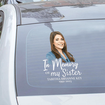 Custom In Memorial Sticker Personal Memory Decal Car :  in memory of my Sister