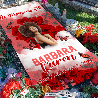 Custom Memorial Grave Blanket : in memory of 08