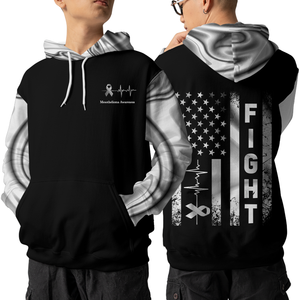 Mesothelioma Warrior Hoodie 3D For Women For Men : Fight