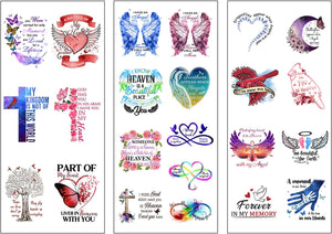 23pcs Memorial Sticker. Loss of Loved One Car Sticker Watercolor, Memorial Sticker A04