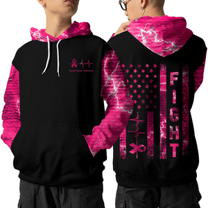 Breast Cancer Awareness Hoodie 3D For Women For Men : Fight