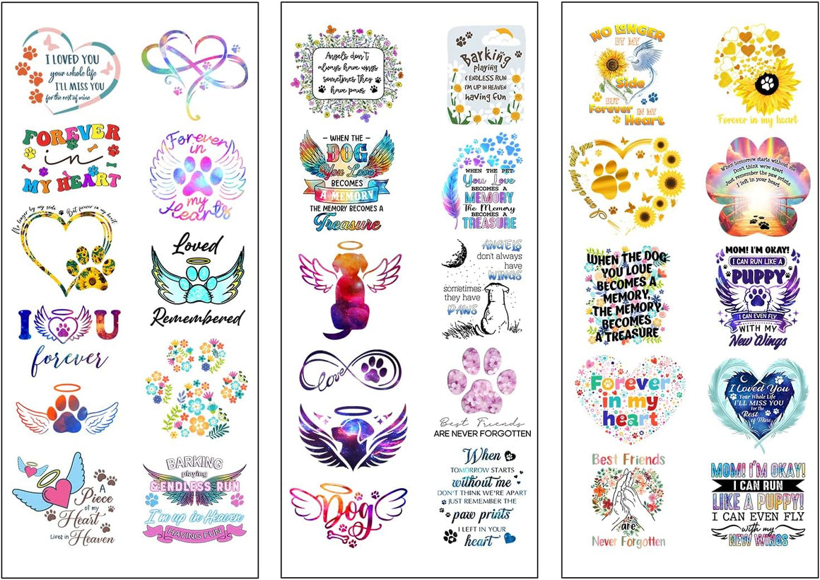 23pcs Dog Memorial Sticker. Loss of Loved One Car Sticker Watercolor, Memorial Sticker A02