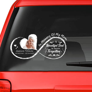 Custom in loving memory sticker, Personal Memory Decal Car : in memory of, beautiful soul is never forgotten