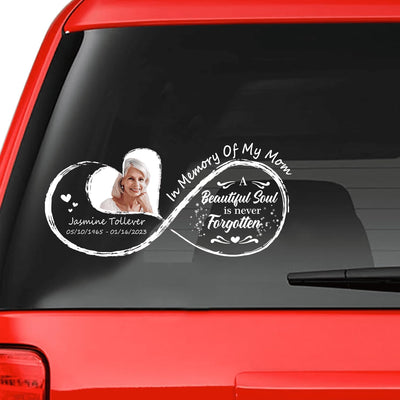 Custom in loving memory sticker, Personal Memory Decal Car : in memory of, beautiful soul is never forgotten